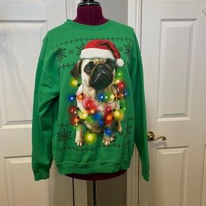 Christmas Pug sweatshirt size XL